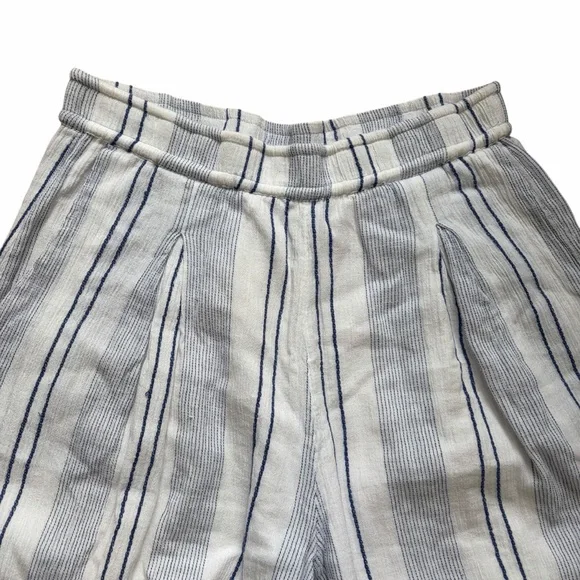 Sundry striped blue and white pullon wide leg ankle pants 3 - Picture 4 of 6